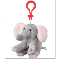 Custom plush elephant animal keychain