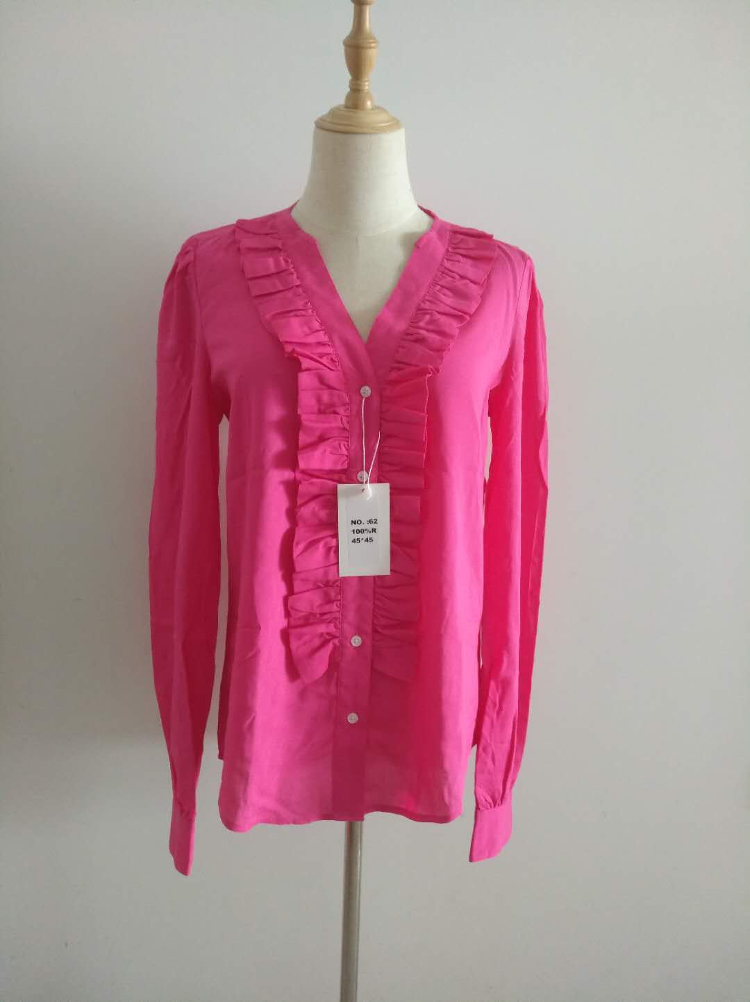 rayon dyed flower frill shirt, ladies shirt, ladies blouses,women shirt, woman shirt, casual shirt