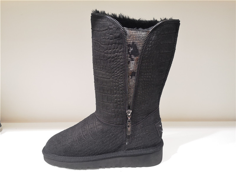 Fashion Sheepskin/Fake fur Snow Boot Winter shoes Water-Resistant Crocodile