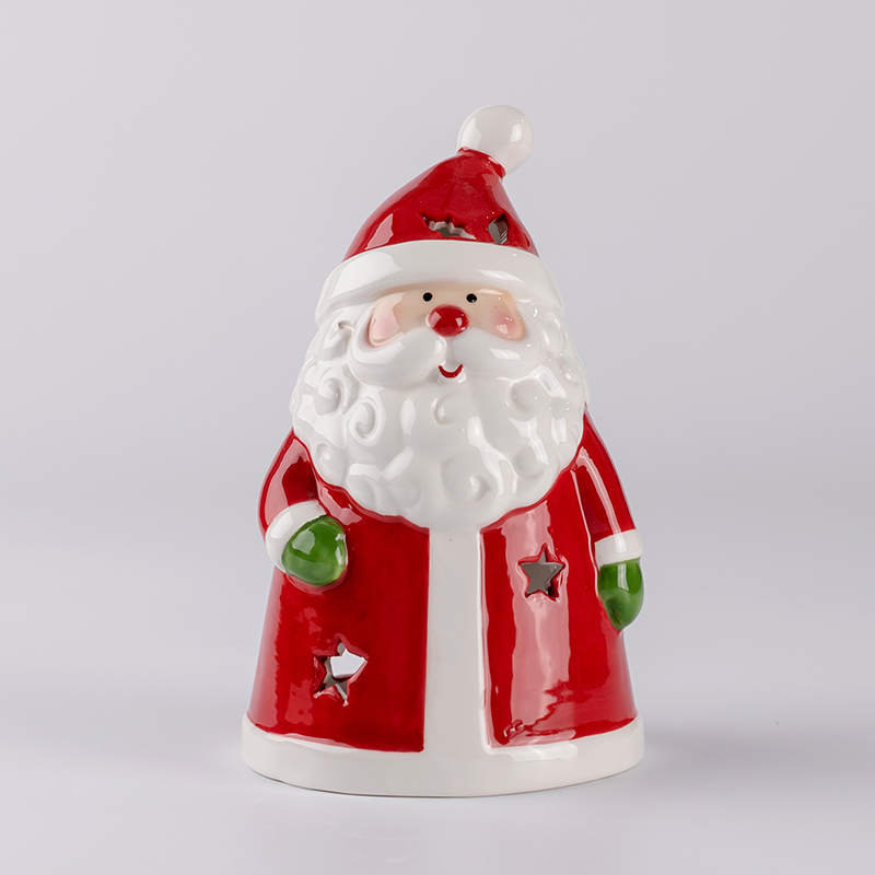 ceramic christmas santa claus tealight holder christmas candle holder