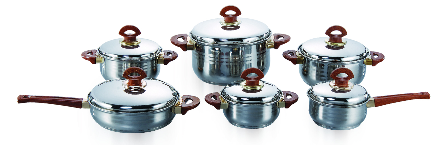 12pcs High quality Stainless steel Kitchen cookware cooking pot set and cookware casserole set