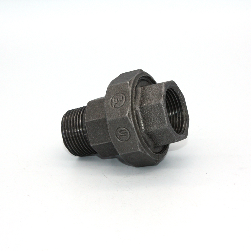 FM UL CE certification black heavy banded M&F flat seat union pipe fittings
