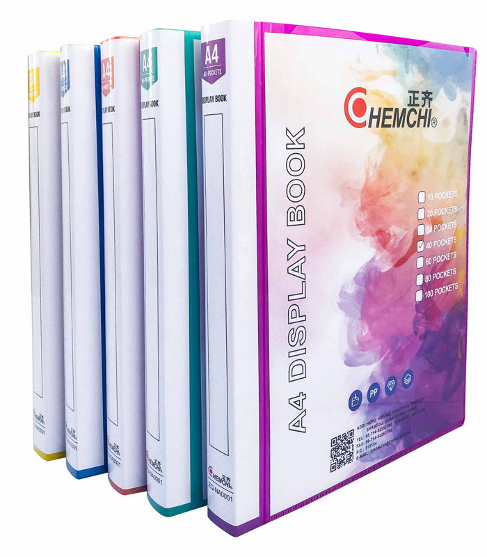Display book with front view window, A4