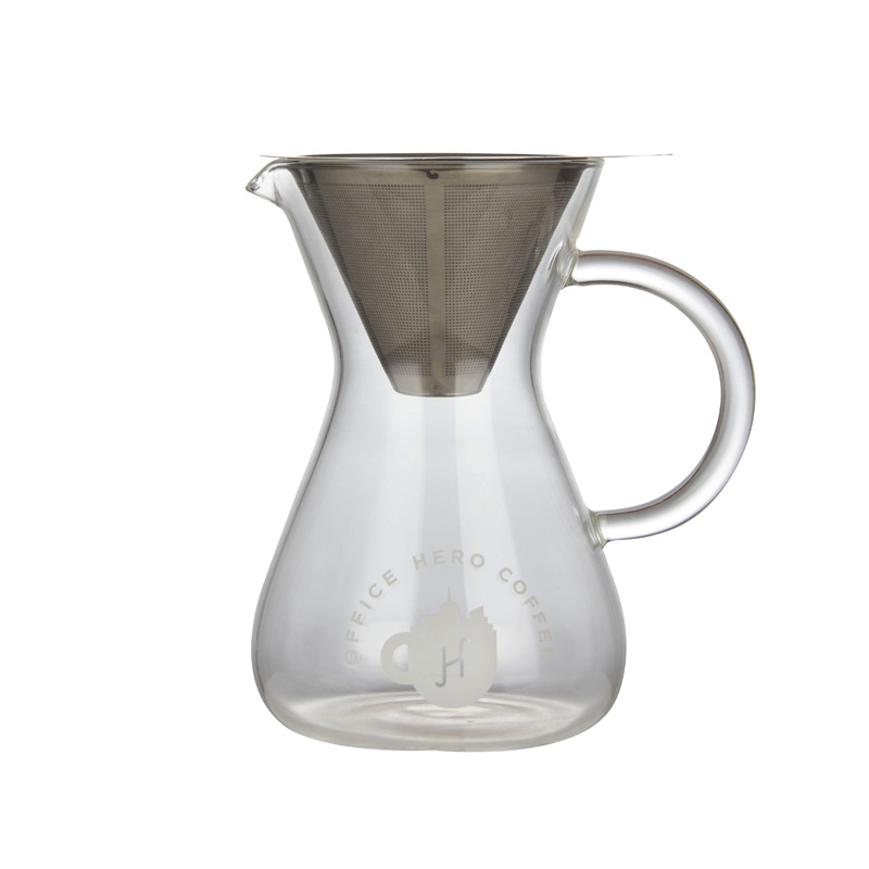 Glass coffee strainer in one cup