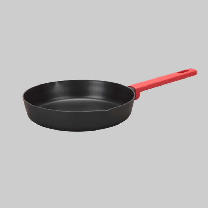 Pressed aluminum open frying pan