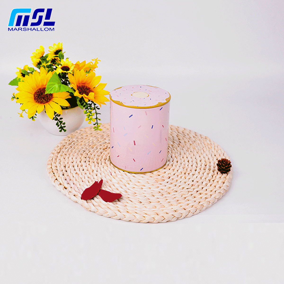 set of round tin tinbox metal box