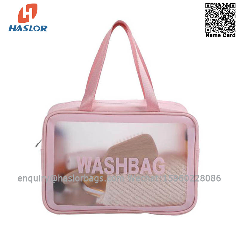 010 Hot selling transparent Pu wash bag travel wash bag large capacity make up bag