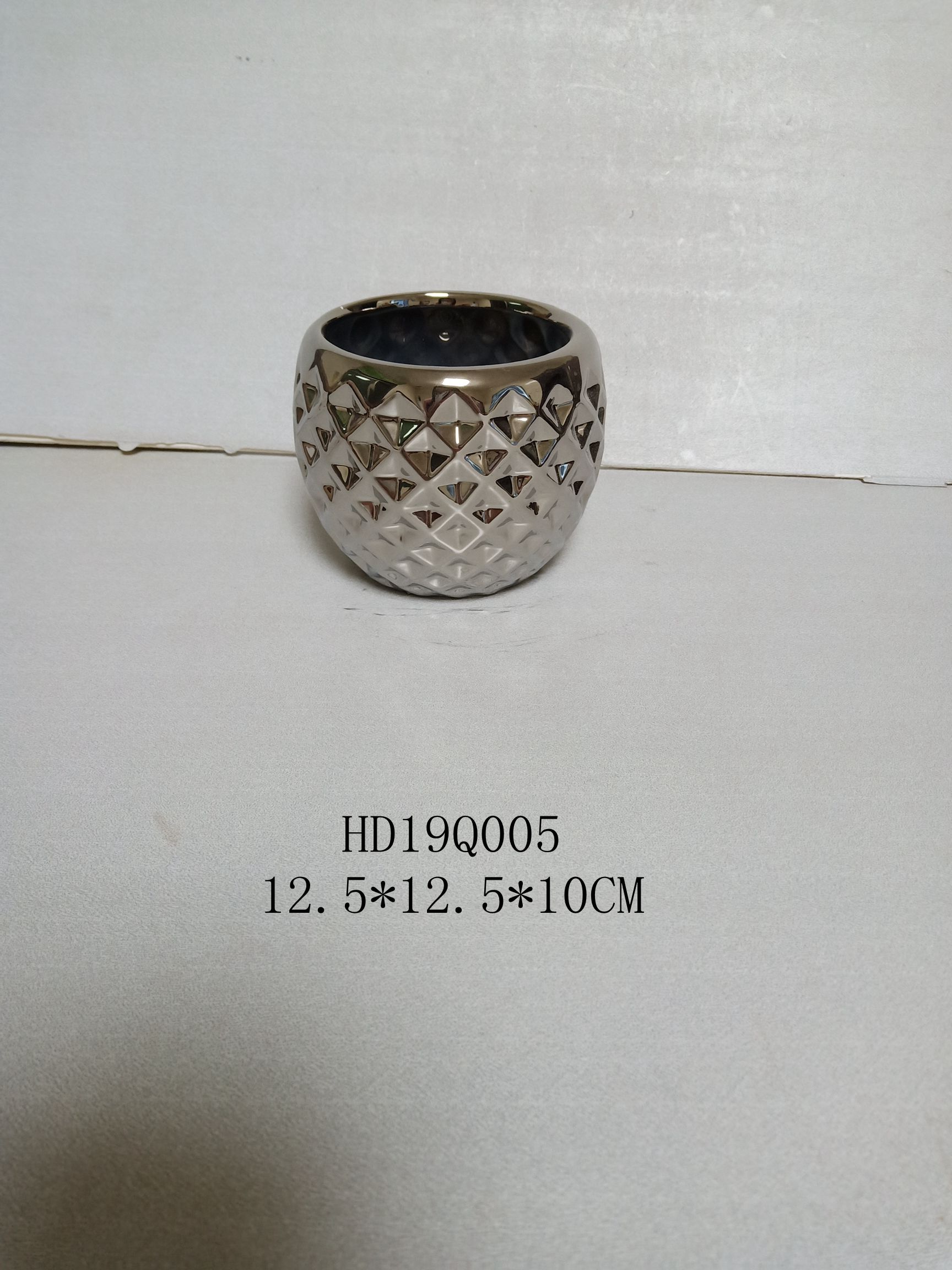 garden geometric design golden silver ceramic plant pot