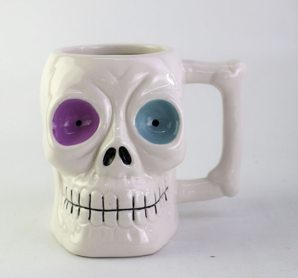 Ceramic halloween skelton coffee mug skull tea cup