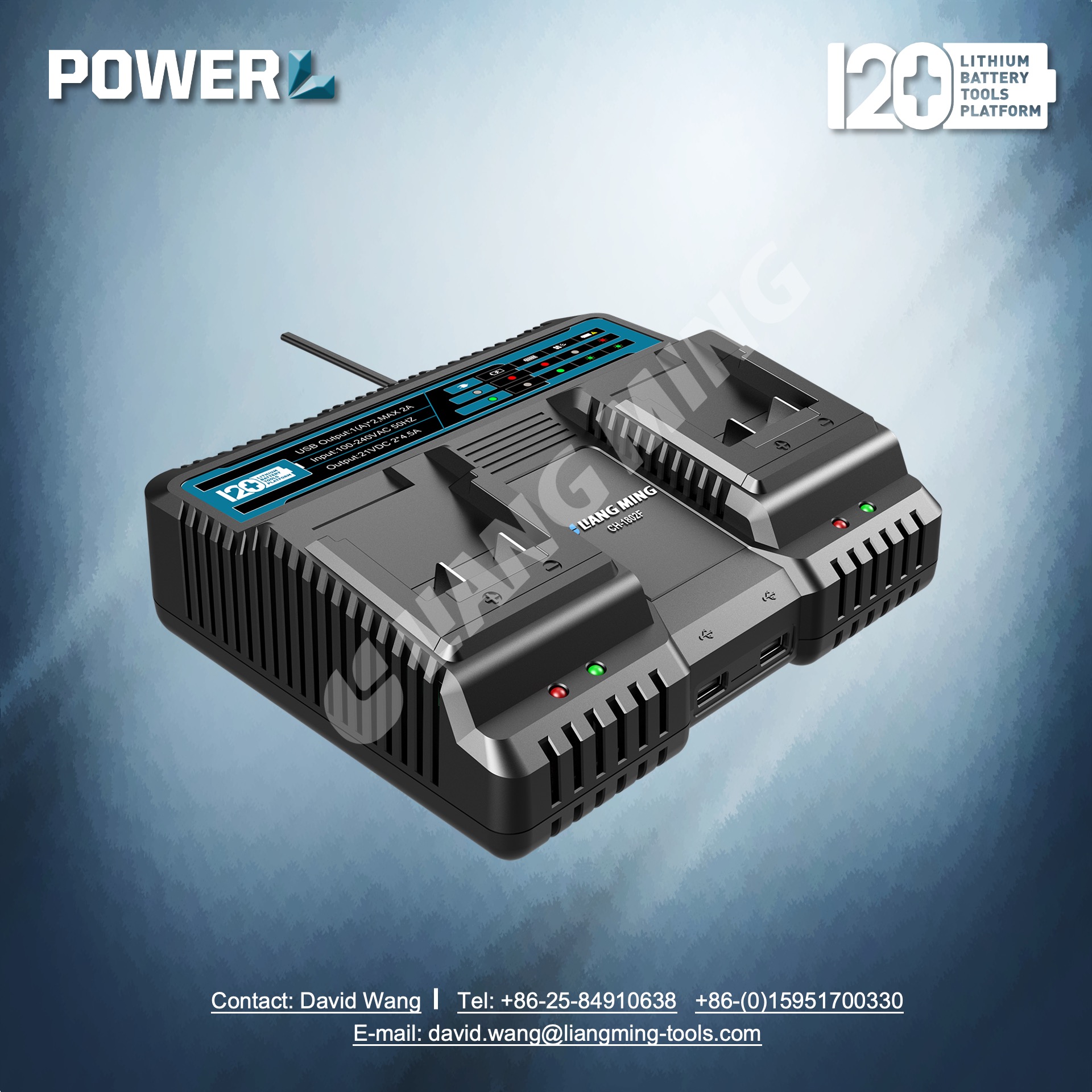 18V twins charger 2*4.5A