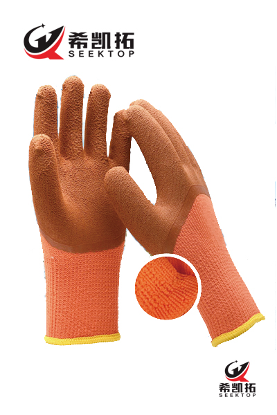 7g Polyester Shell, Terry Lining,latex 3/4 Coated, Foam Finish