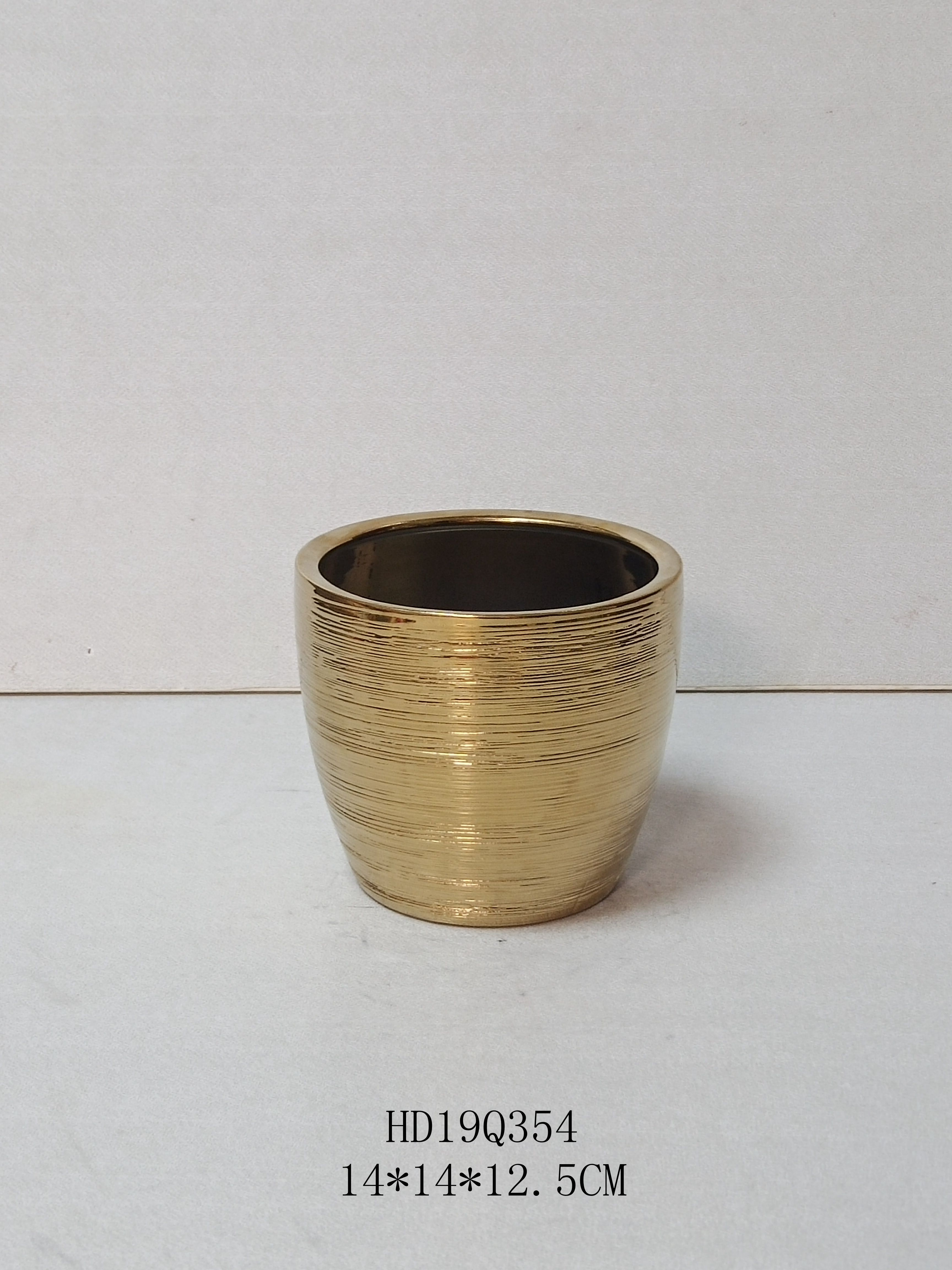 fashion design gold-plated and silver-plated ceramic plant pot