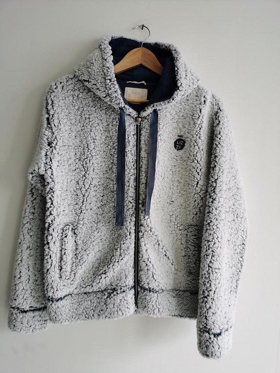 Men's 100% polyester infiltrated printed fluffy jacket