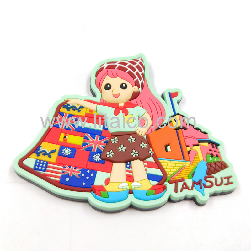 The TAMSUI girl PVC refrigerator magnet