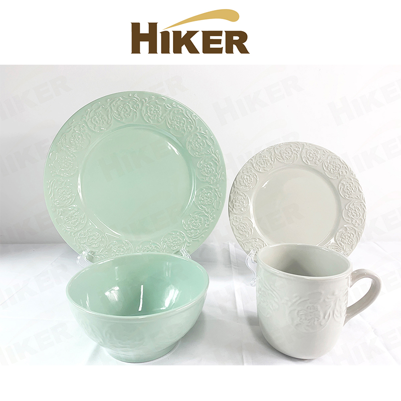 Stoneware Embossed Dinner Set