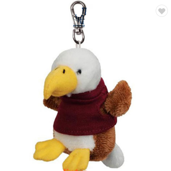 Custom plush eagle animal keychain