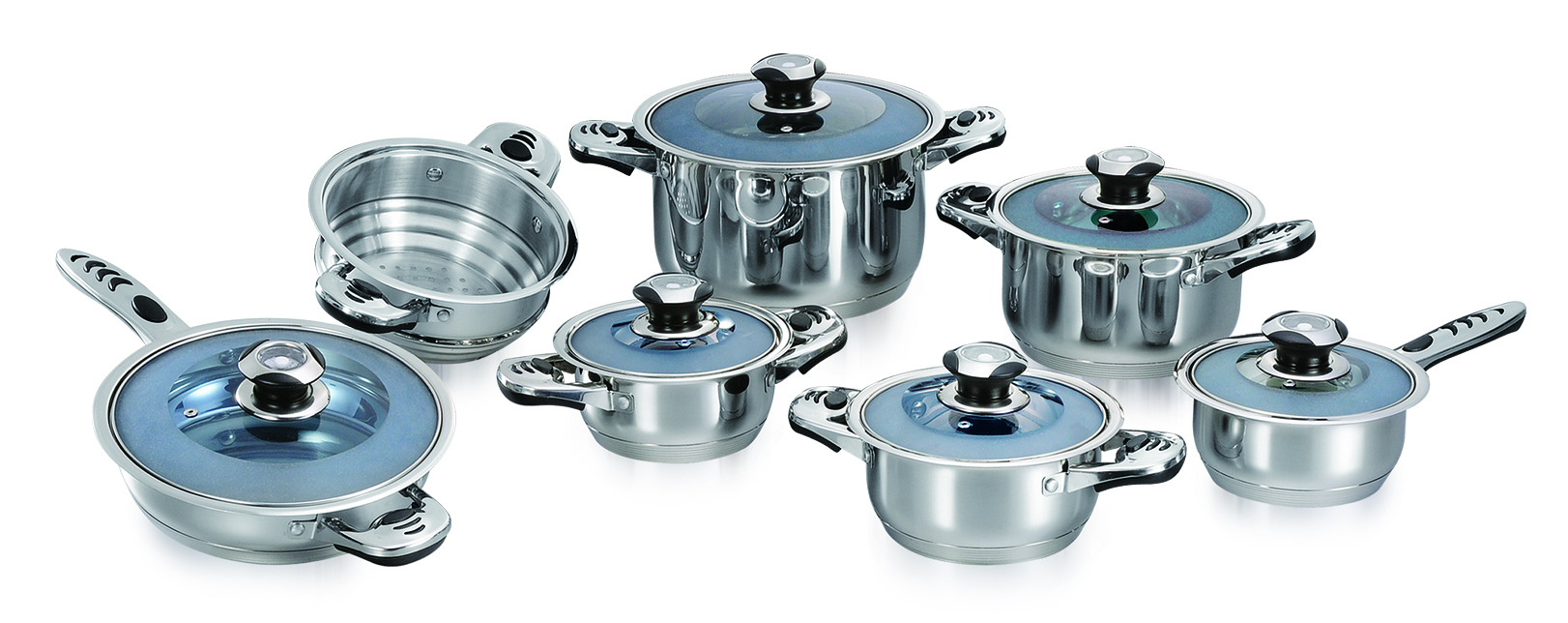 13pcs High quality Stainless steel Kitchen cookware cooking pot set and cookware casserole set