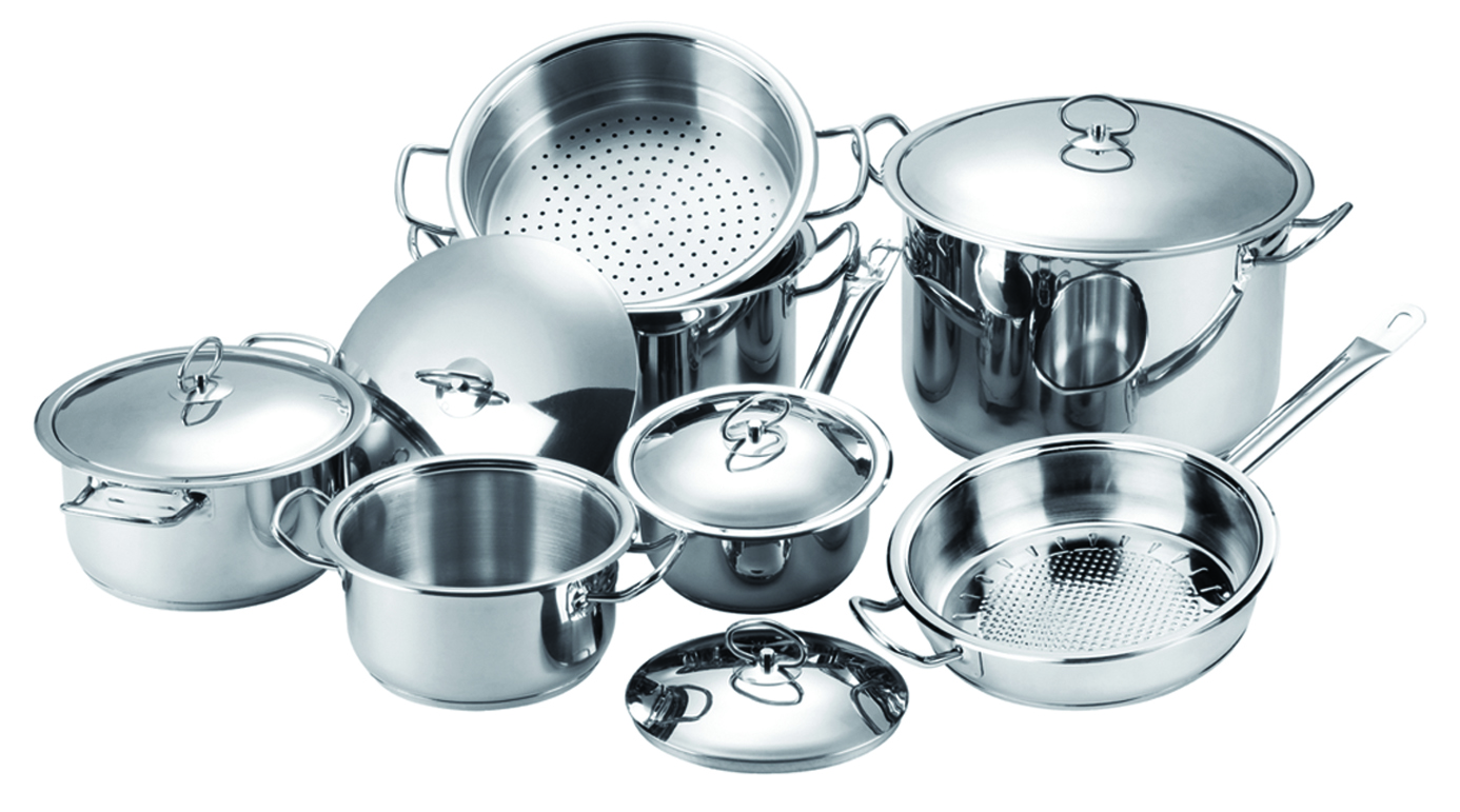12pcs High quality Stainless steel Kitchen cookware cooking pot set and cookware casserole set