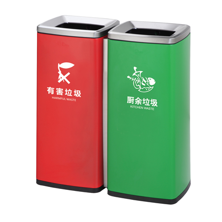 Stainless Steel Dust bin 2*30L Ground ash barrel with color coating