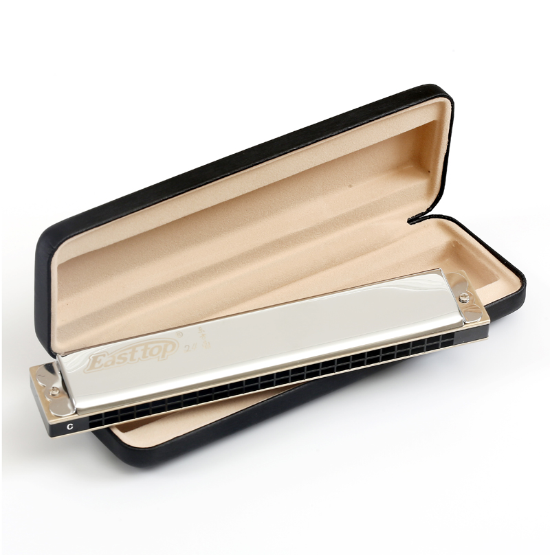 T2406 EASTTOP professional musical instrument 24holes brass cover harmonica