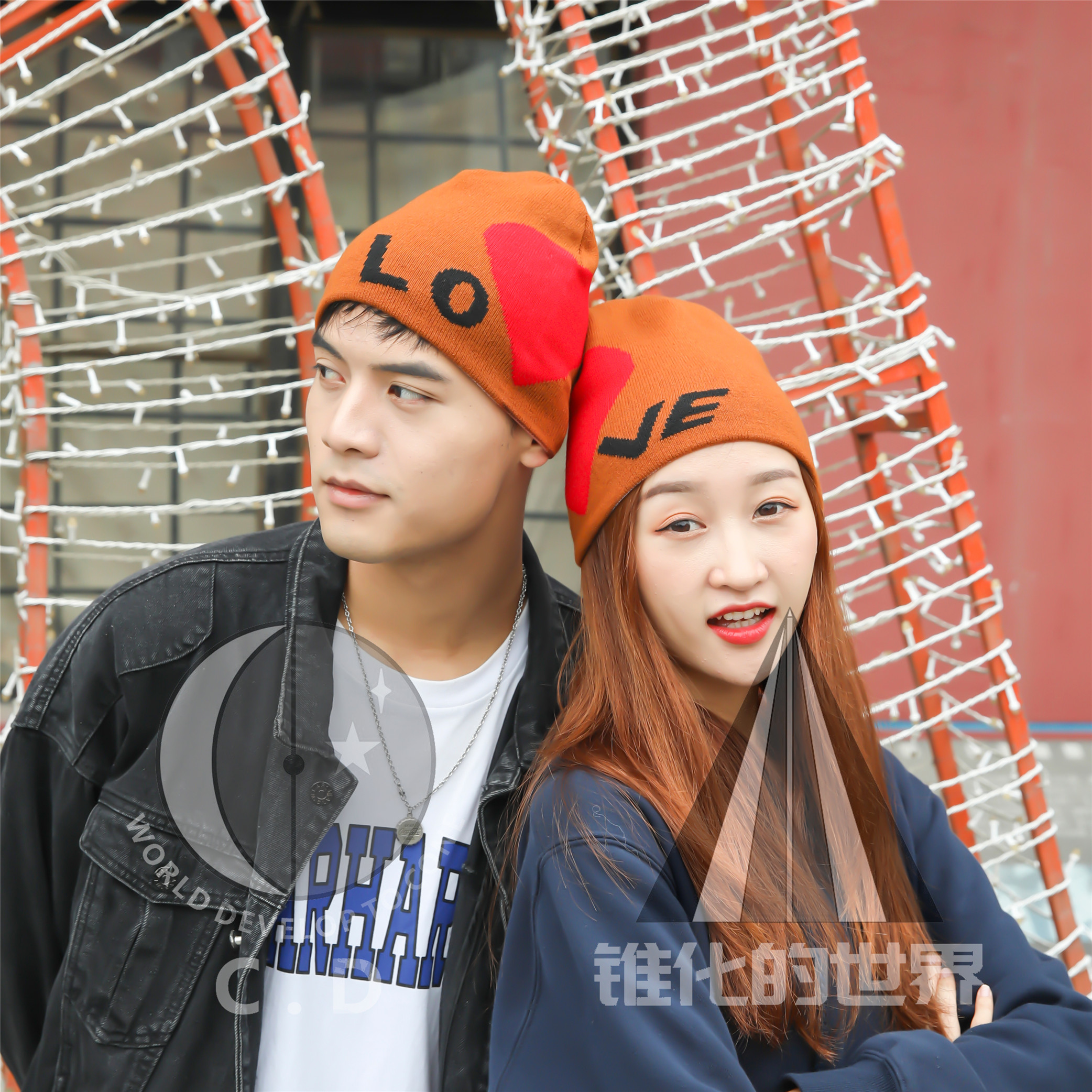 Custom lovers jacquard printed hat