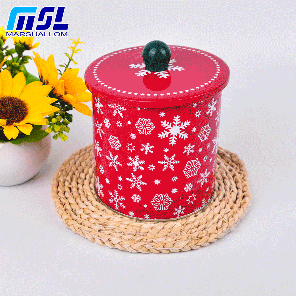 Round tin with handle(Tin box tinbox tin can metal can metal box tinbox)