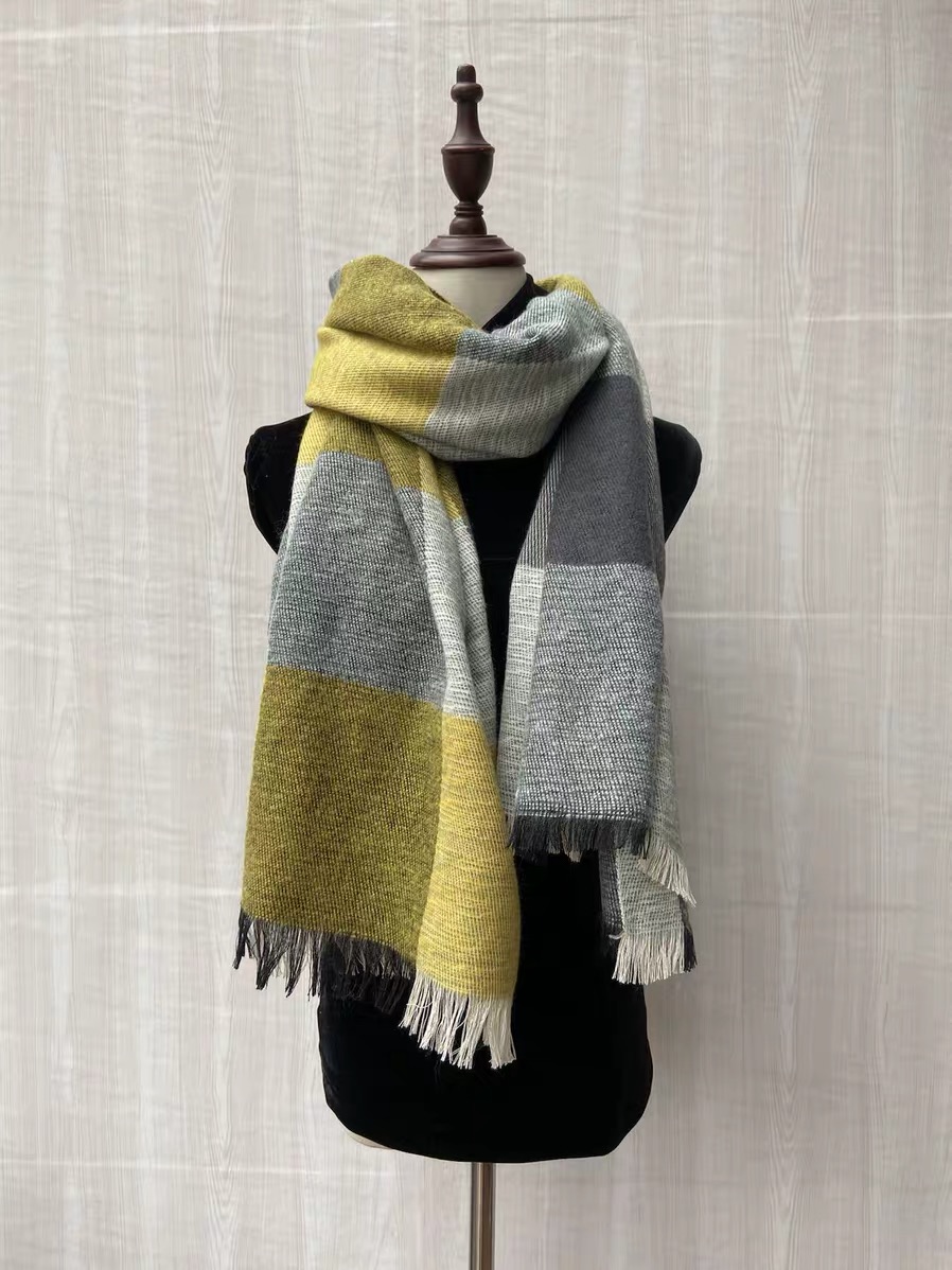 women's woven big checked scarf