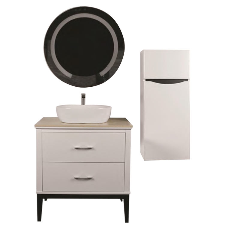 High glossy white wash room cabinet