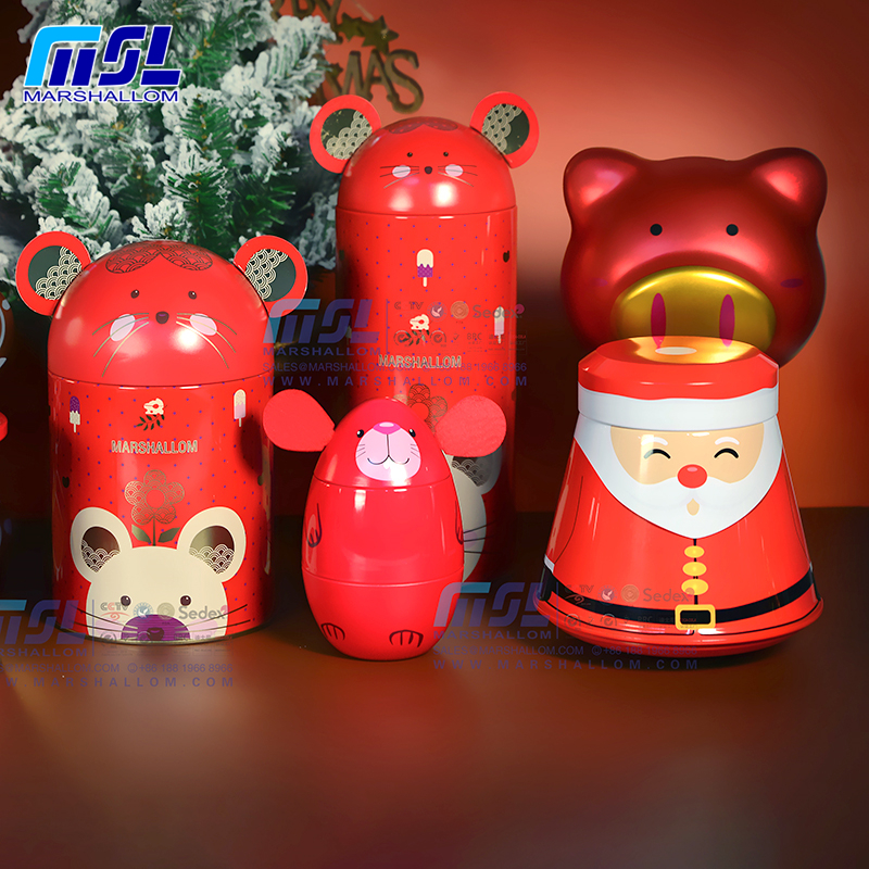 Metal tin metal box tin box tinbox Rat shape tin chocolate tin