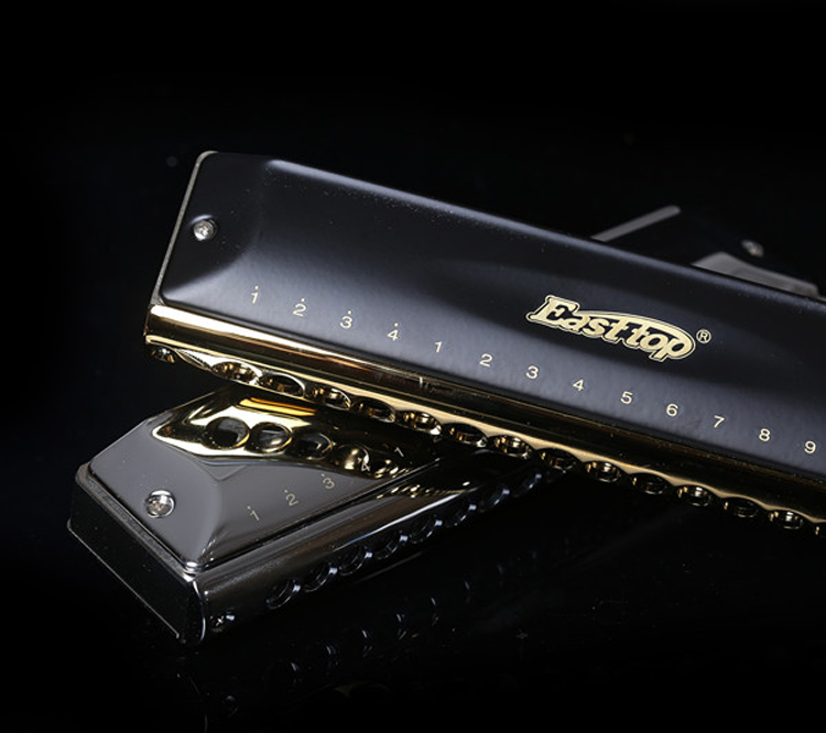16 hole 64 tone chromatic harmonica professional performance with C Key