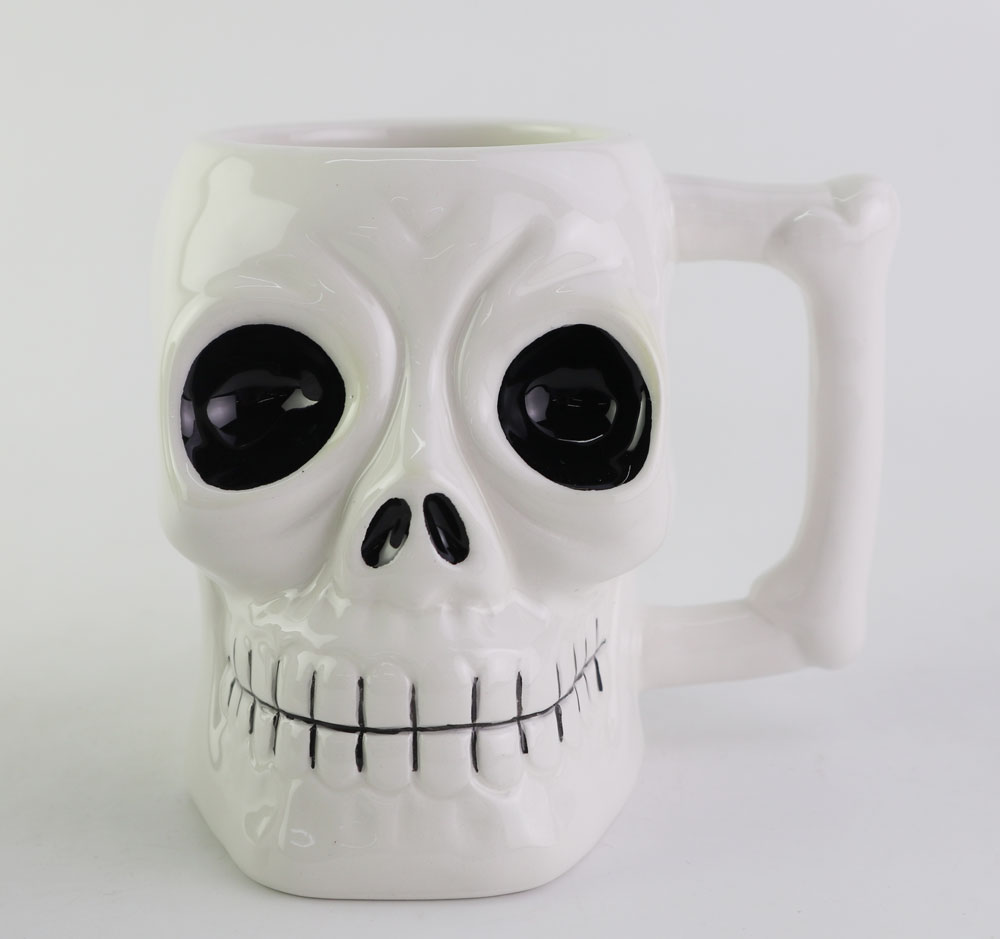 Ceramic halloween skelton coffee mug skull tea cup