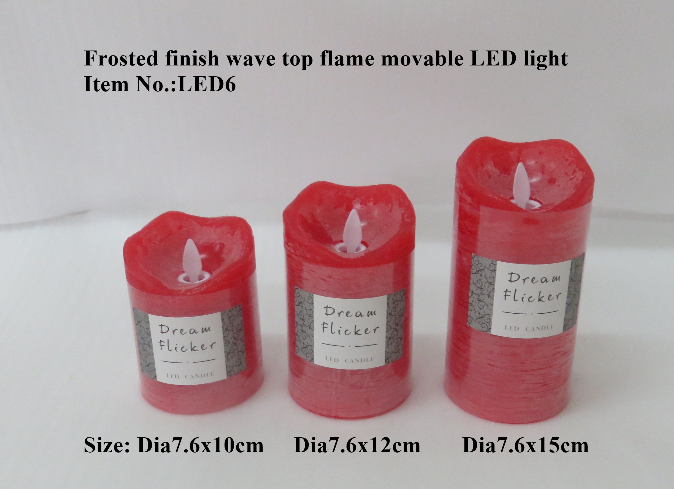 Froasted finish wave top moving Flame LED lights