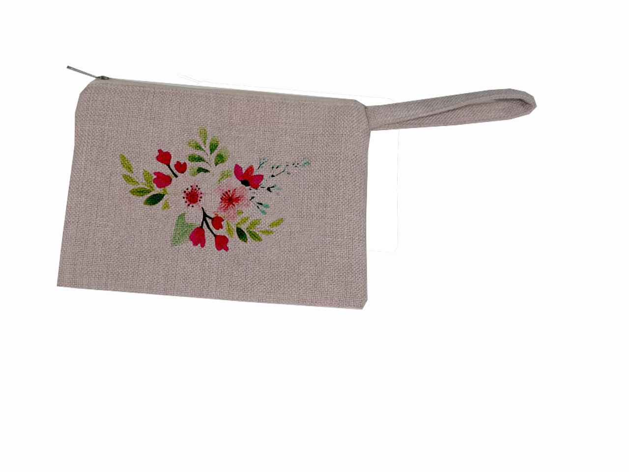 100% polyester linen-look cosmetic bag