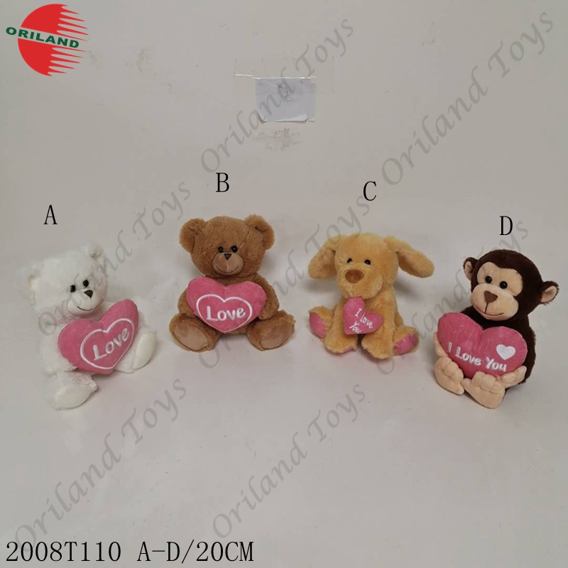 Valentine's gift custom made plush toy I love you stuffed toys with heart soft toy