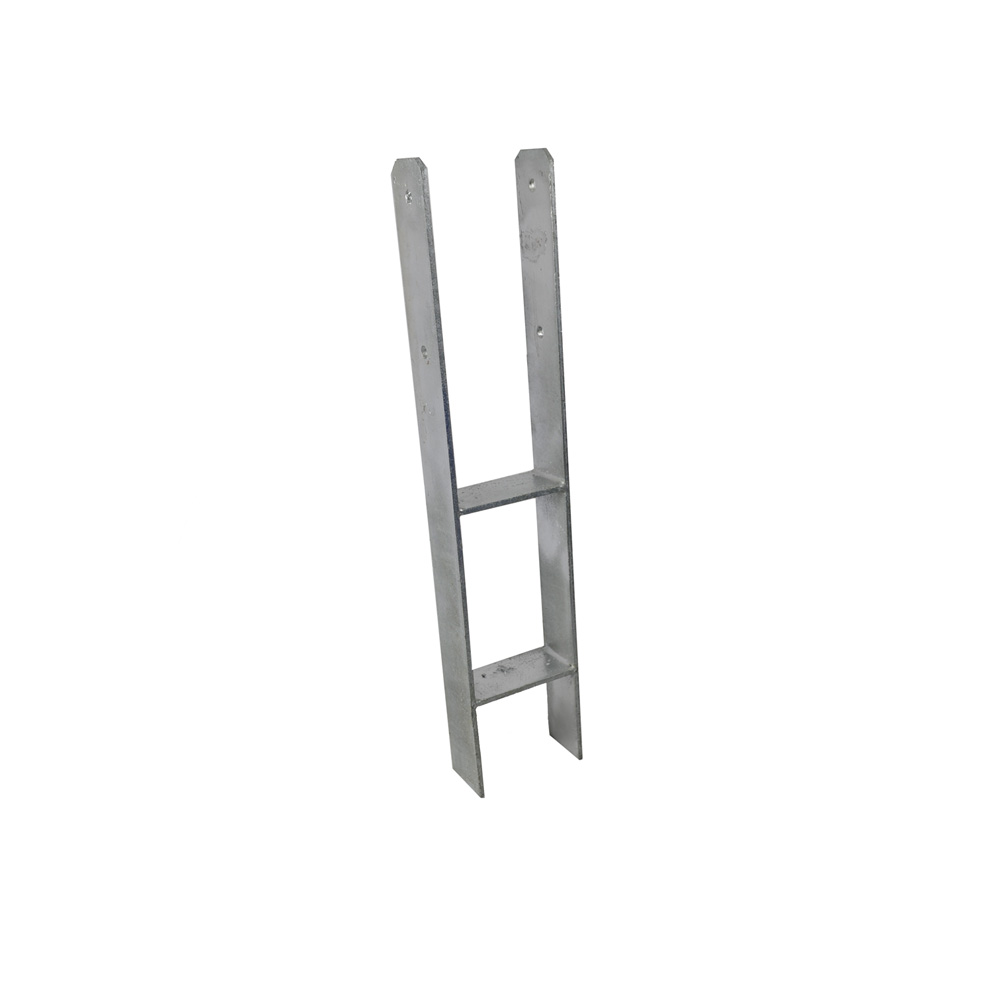 IRON CRAFT NO DIG CE approved steel fence post support concrete H form HDG pole anchor 600mm