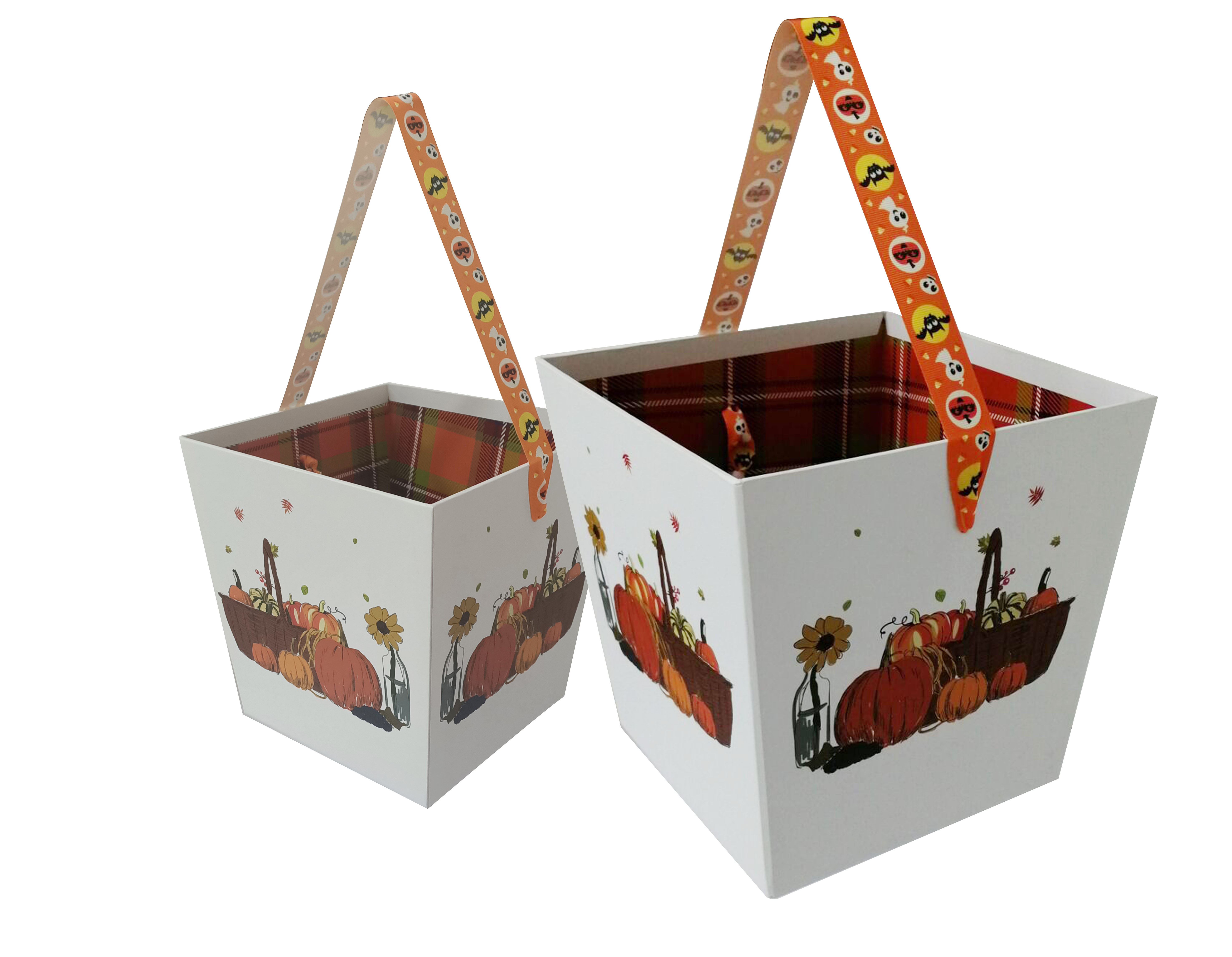 Open bucket paper storage boxes Set of two