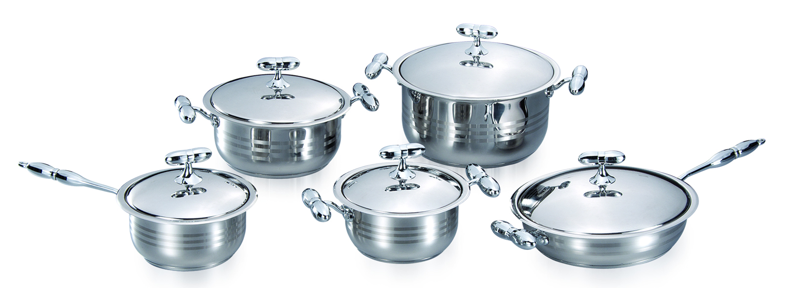 12pcs High quality Stainless steel Kitchen cookware cooking pot set and cookware casserole set