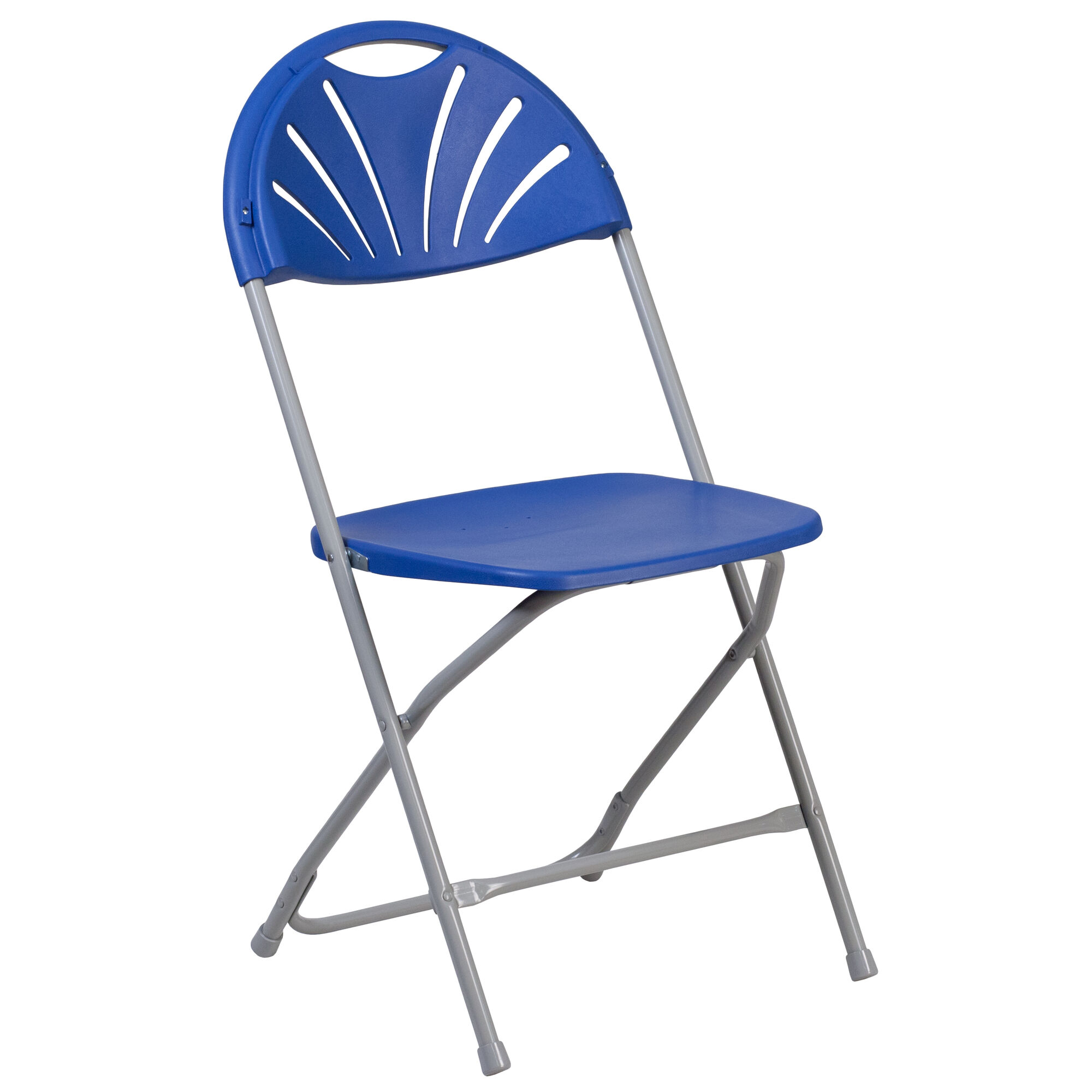 Plastic Steel Fanback Folding Chair