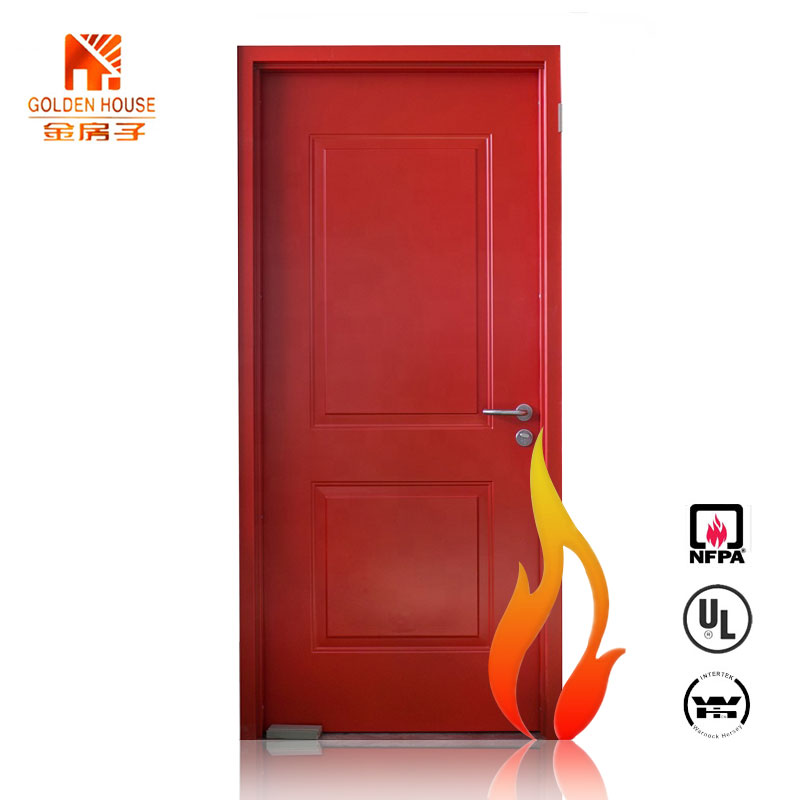GH，UL certification 3 hour fire rated wooden door wooden single main door designs