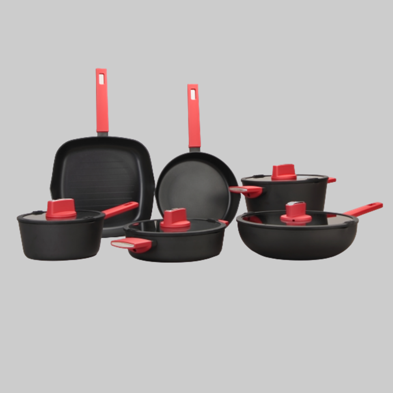 Pressed aluminum cookware set