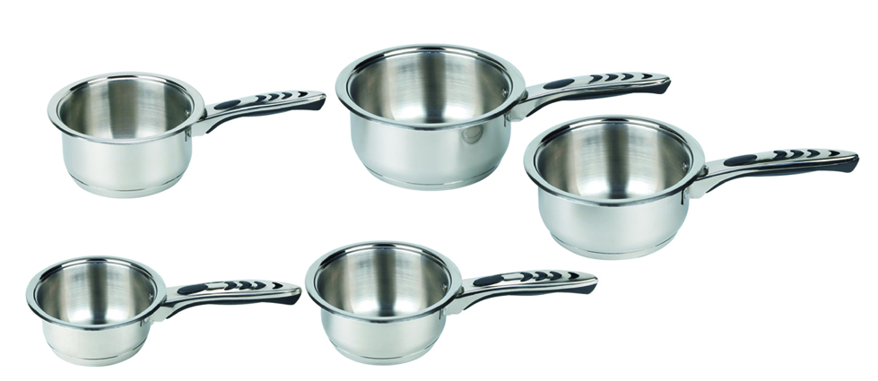 5 pieces sauce pan, high quality Stainless Steel Kithchenware sauce pan, Capsuled bottom cheapest kitchenware cookware sets