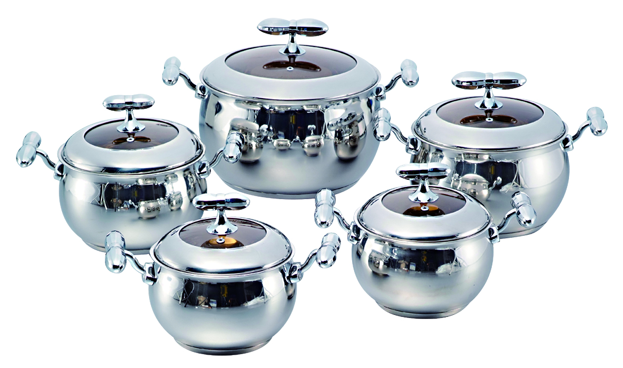 10pcs High quality Stainless steel Kitchen cookware cooking pot set and cookware casserole set