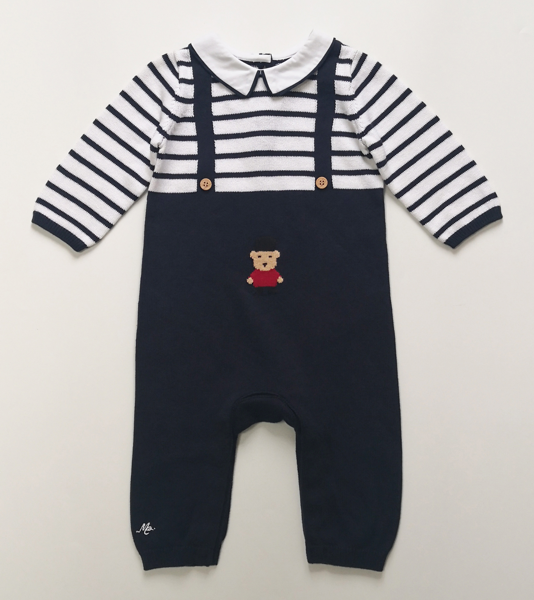 Infant knitted romper