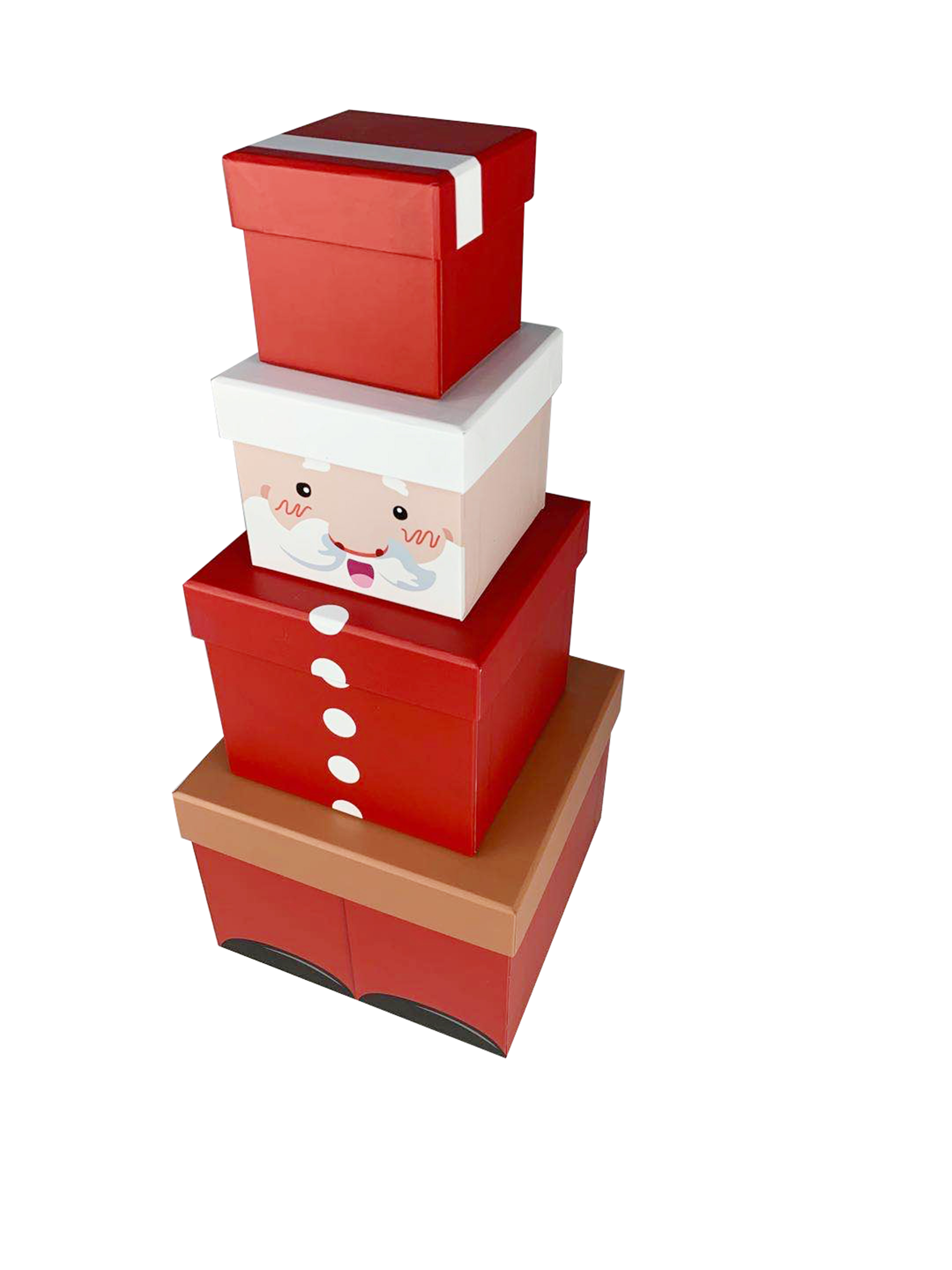 Set of four square boxes