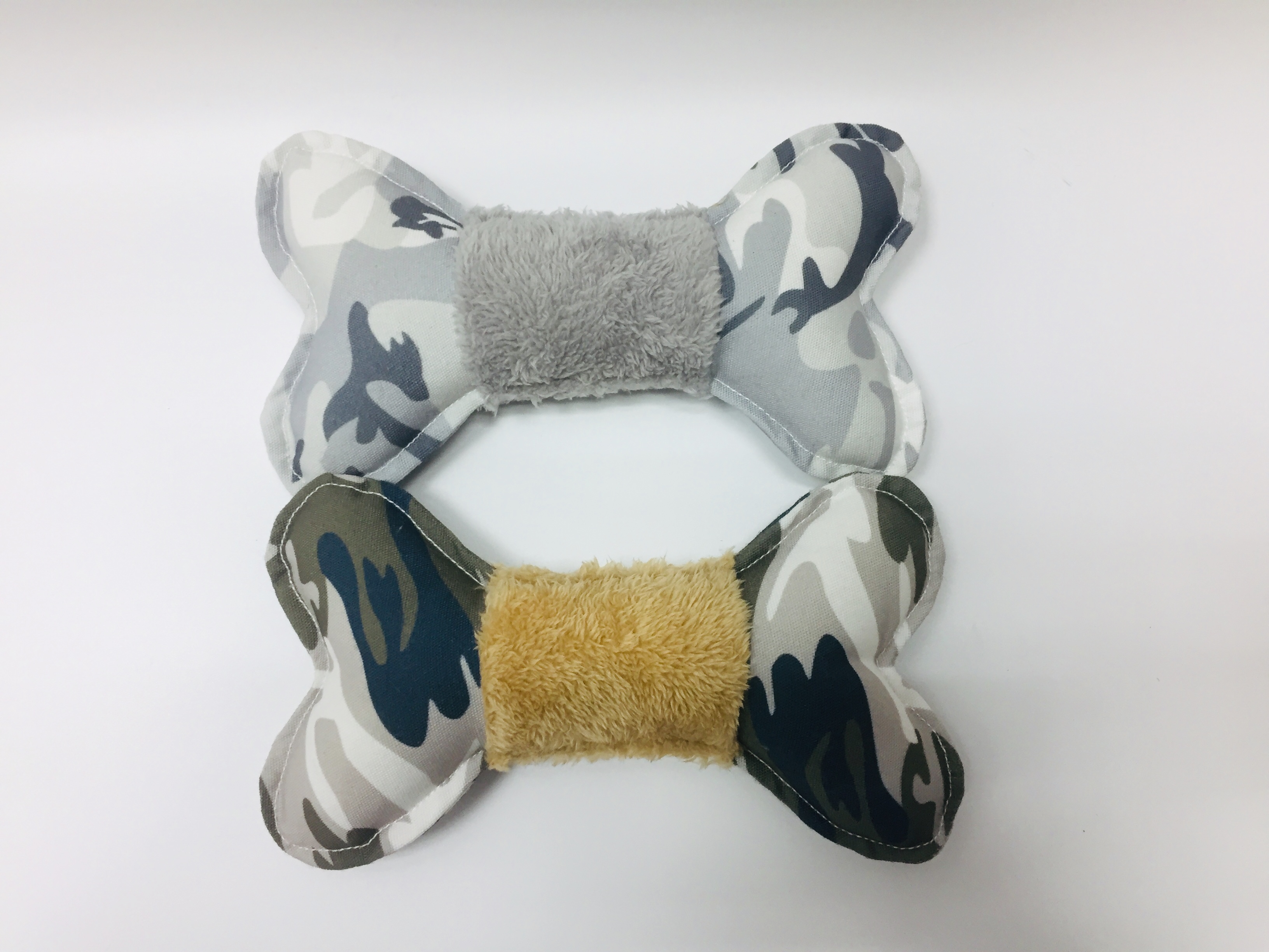 Durable Canvas Bone Shaped Plush Squeaky Dog Toy