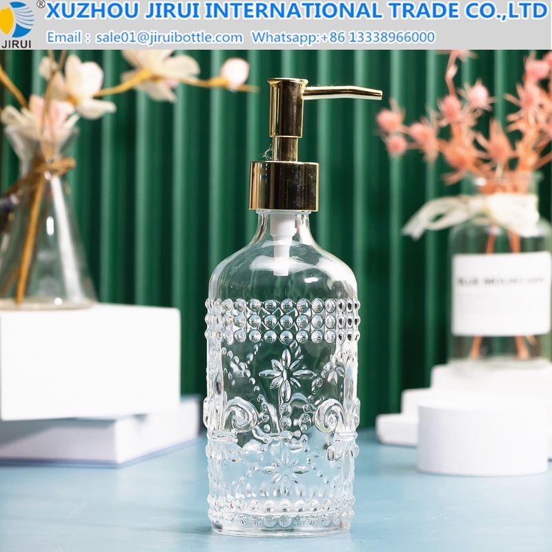 380ml Crystal Engraving Printed Christmas Shampoo Hand Sanitizer Bottle Fragrance Diffuser Bottle