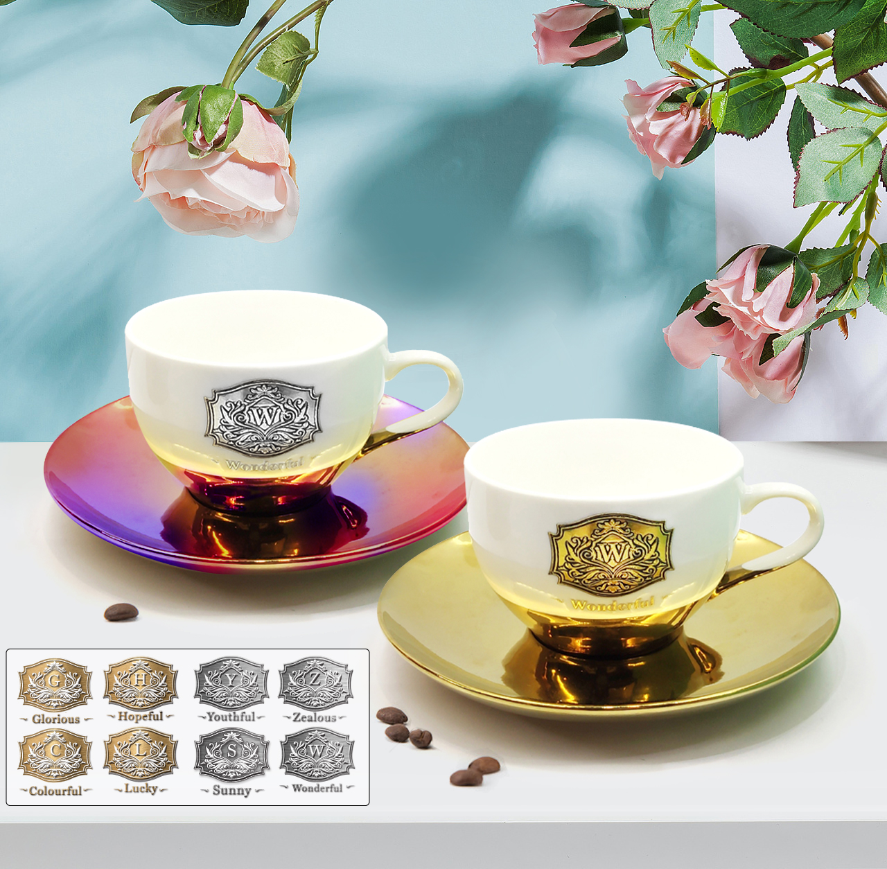 Ceramic cup and saucer set