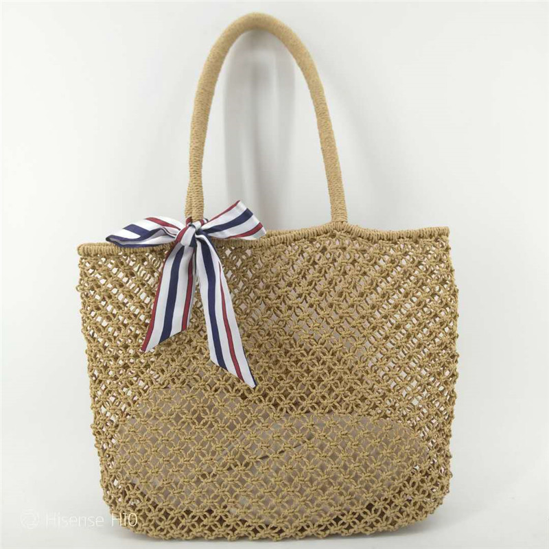 Handmade Straw bags with ribbon for girls