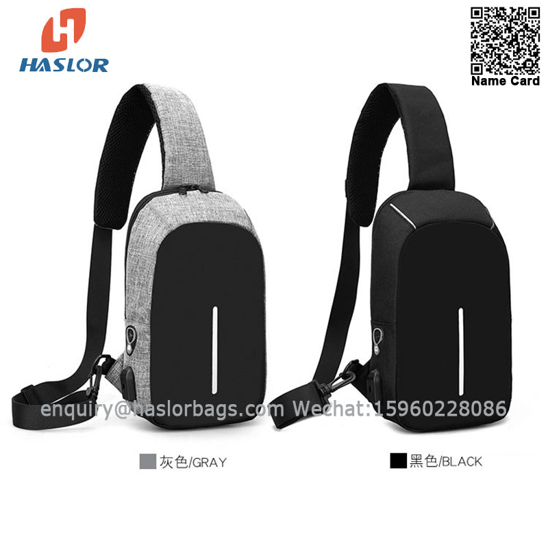 016 Creative men's chest bag outside casual USB men's bag multi-functional satchel bag