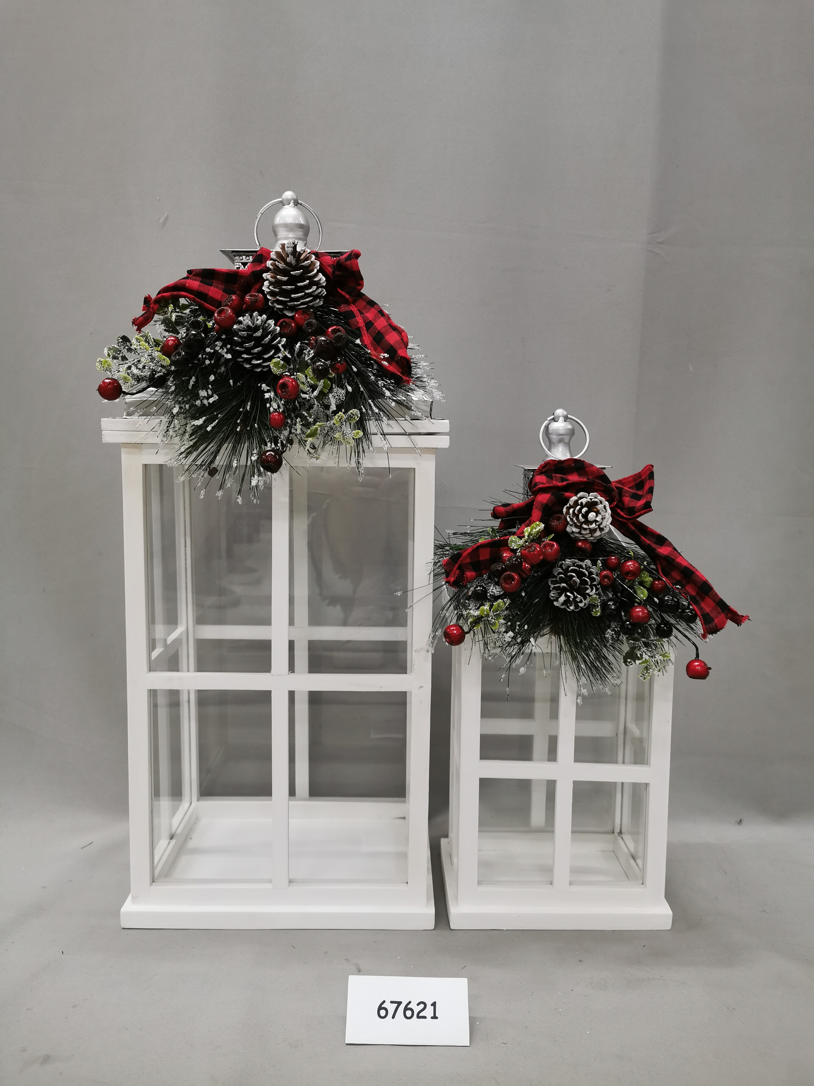 Christmas wooden metal lantern